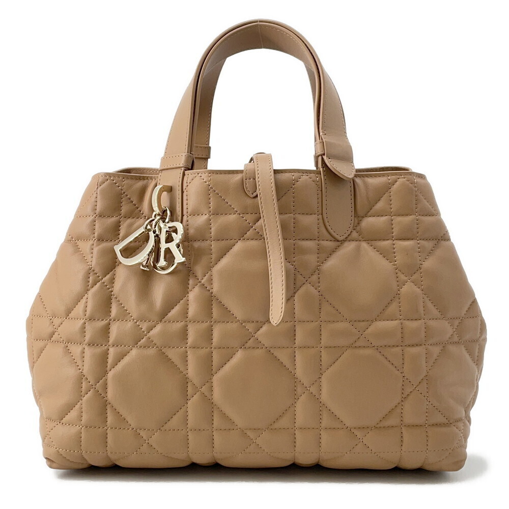 Dior Toujours Macro Cannage Calf Leather Handbag Brown Christian Bag